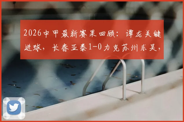 2026中甲最新赛果回顾：谭龙关键进球，长春亚泰1-0力克苏州东吴，附比赛分析与积分榜影响